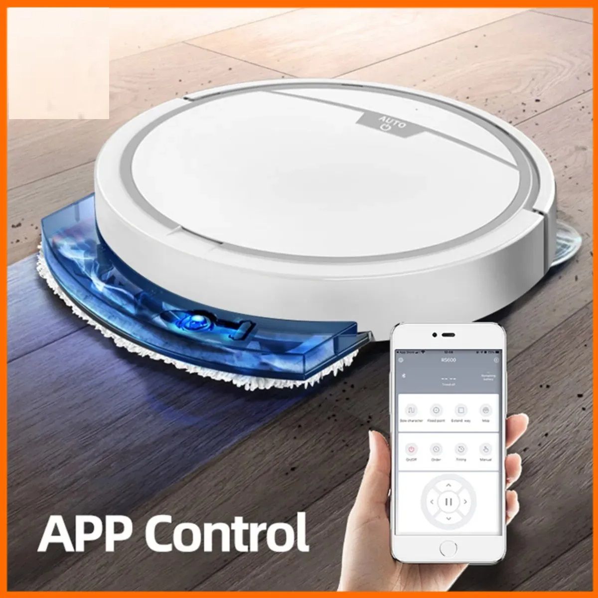 New Wireless Smart Vacuum Cleaner Robot, 2800PA App Control for Wet and Dry Floor Sweep with Super Quiet Mopping