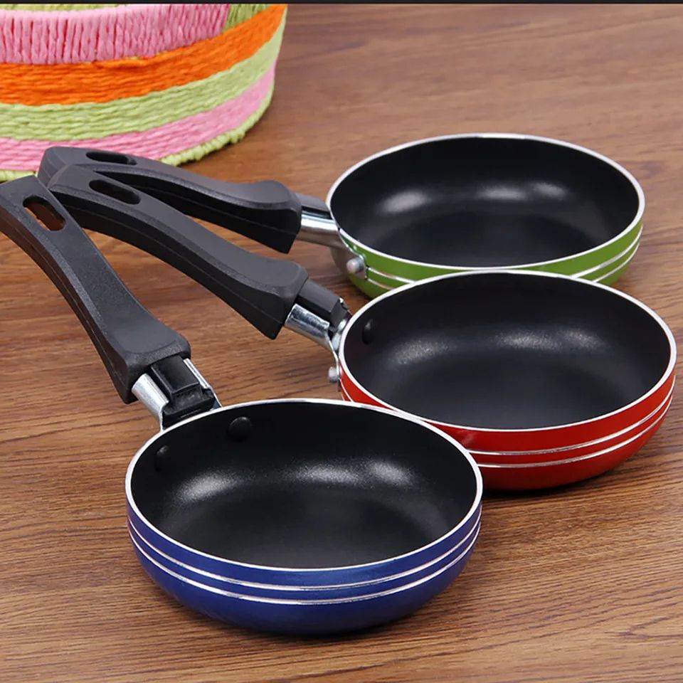NonStick Mini Frying Pan Steel Frypan Pot Saucepan Random Color Small Cookware For Easy Kitchen Coo 3