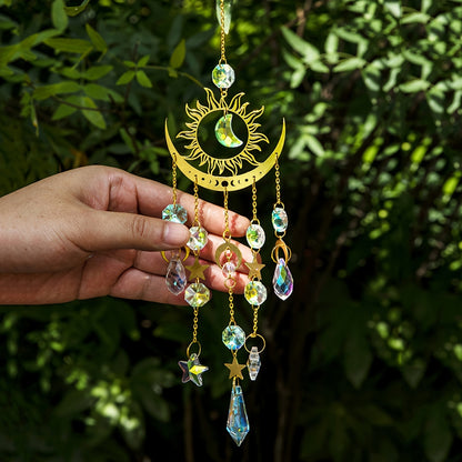Garden Decoration Star Moon Wind Chime Pendant, Exclusive Cross Border Crafts Hanging Ornament Sun Catcher