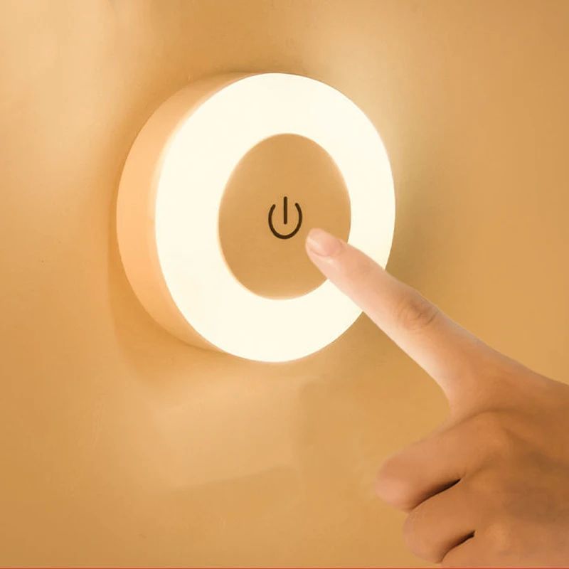 Energy Saving LED Touch Sensor Night Light USB Rechargeable Magnetic Wall Light For Bedroom Aisle R 2