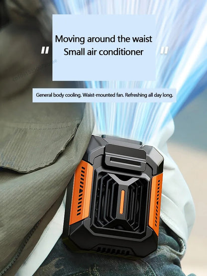 Belt Clip Fan with Portable Power Bank & Flashlight, Wearable Neck Fan for Camping, Hiking & Outdoor Activities