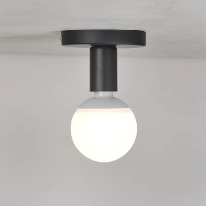 Modern Nordic Retro Iron E27 Lamp Holder - Black/White Wall or Ceiling Light for Living Room, Bedroom, Bathroom Decor
