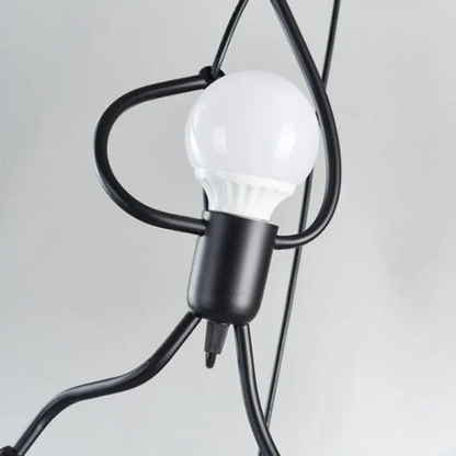 Vintage Iron Little Man Modern Arts Chandelier, Creative LED Ceiling Lamp for Home, Living Room, Children Bedroom Decor