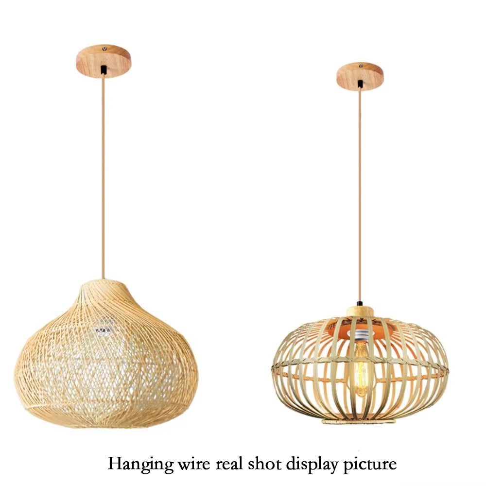 Natural Wooden Ceiling Lamp Base, E27 Single-Head Screw Socket Hanging Lamp Holder for Vintage Modern Lampshades