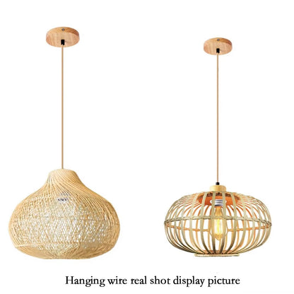 Natural Wooden Ceiling Lamp Base, E27 Single-Head Screw Socket Hanging Lamp Holder for Vintage Modern Lampshades