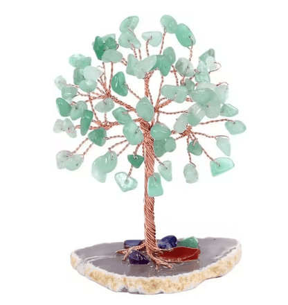 Crystal Money Tree With Agate Base Handmade Gemstone Feng Shui Decor 4