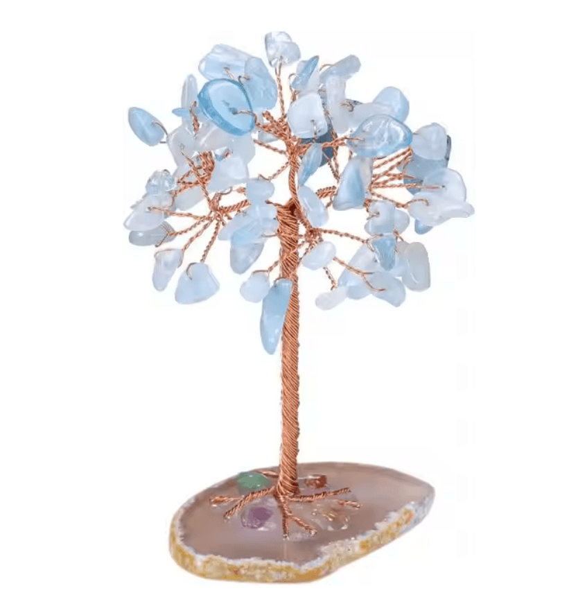 Crystal Money Tree With Agate Base Handmade Gemstone Feng Shui Decor 5