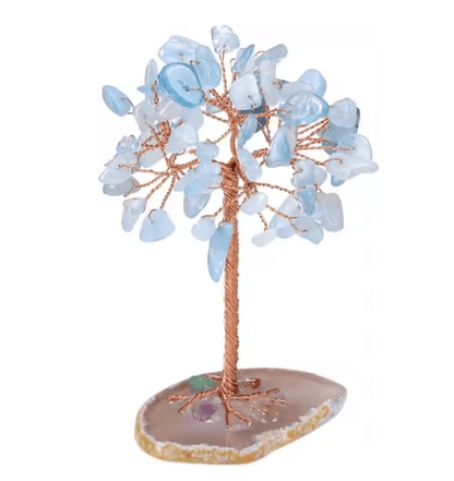 Crystal Money Tree With Agate Base Handmade Gemstone Feng Shui Decor 5