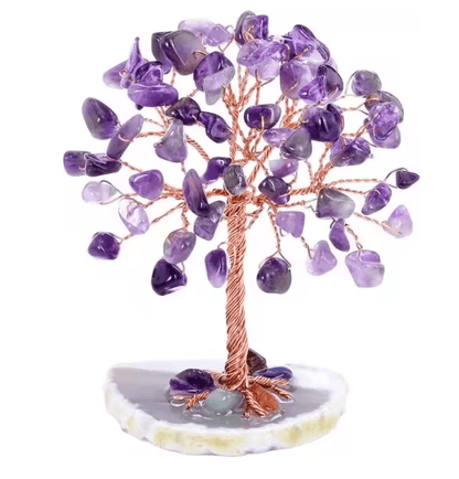 Crystal Money Tree With Agate Base Handmade Gemstone Feng Shui Decor 6