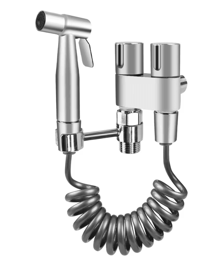 Stainless Steel Handheld Bidet Sprayer Set For Toilet And Bathroom Cleaning 4