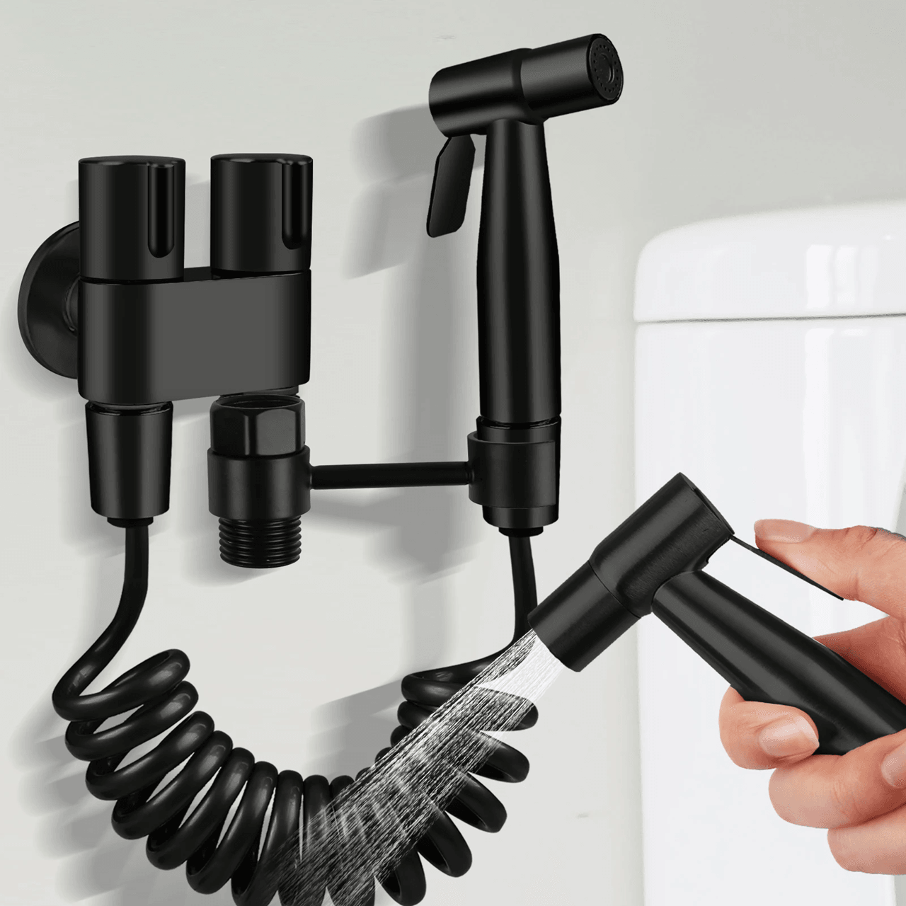 Stainless Steel Handheld Bidet Sprayer Set for Toilet and Bathroom Cleaning