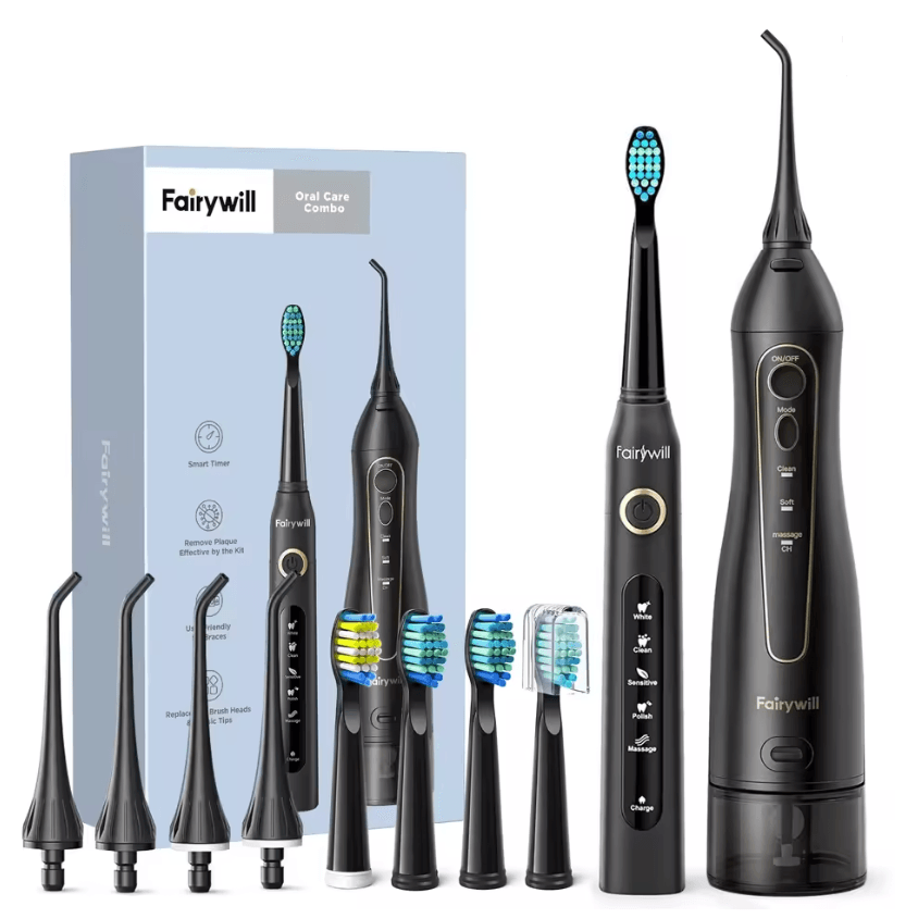 Fairywill Water Dental Flosser And Electric Toothbrush Set Cordless Portable Oral Irrigator 1
