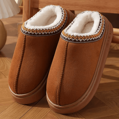 Warm Fluffy Women Slippers Non Slip Indoor Plush House Shoes With Platform Sole 2