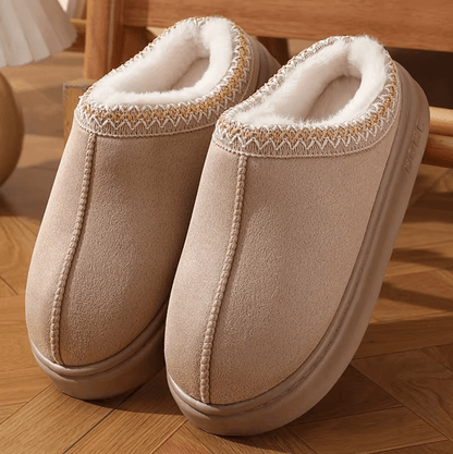 Warm Fluffy Women Slippers Non Slip Indoor Plush House Shoes With Platform Sole 5