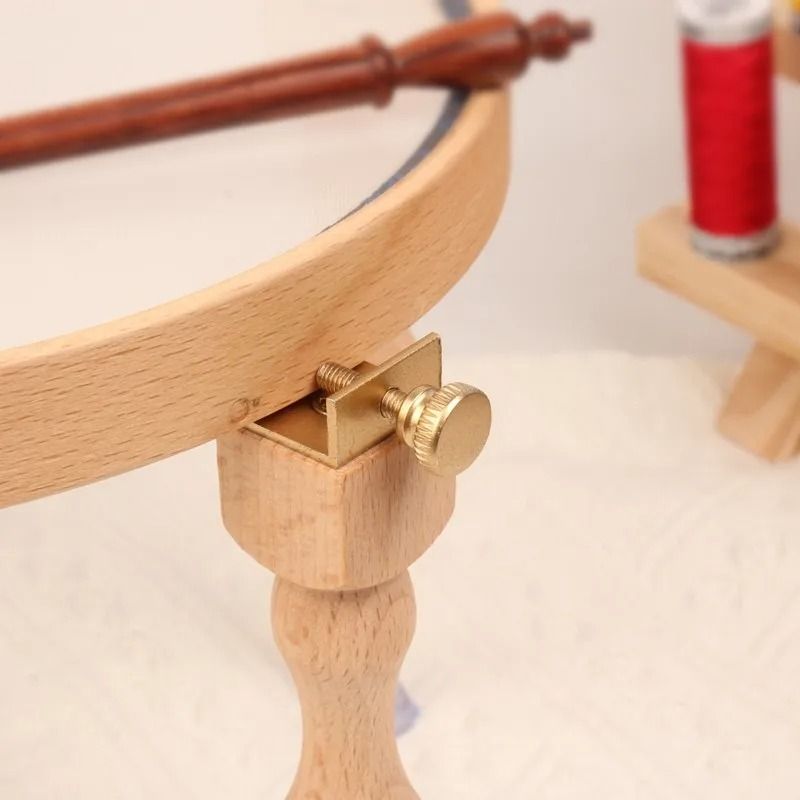 Adjustable Wooden Embroidery Hoop Stand Set Portable Cross Stitch Frame 0