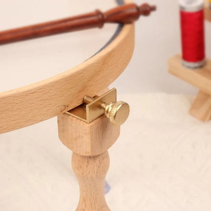 Adjustable Wooden Embroidery Hoop Stand Set Portable Cross Stitch Frame 0