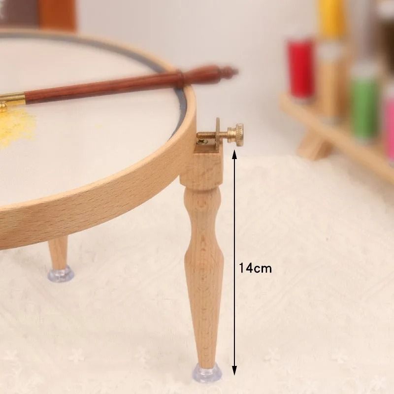 Adjustable Wooden Embroidery Hoop Stand Set Portable Cross Stitch Frame 1