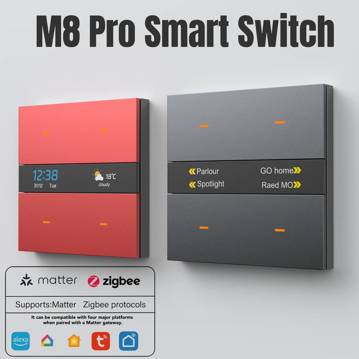 Smart Switch With Zigbee Hub HD Display And Programmable Keys 1