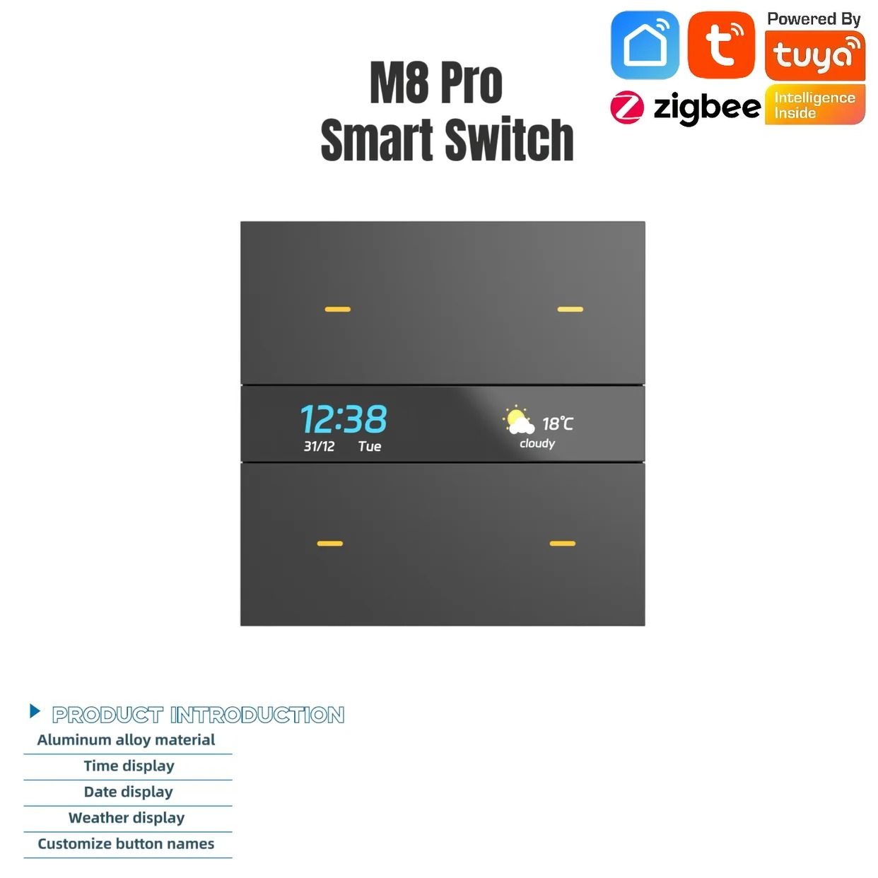 Smart Switch With Zigbee Hub HD Display And Programmable Keys 3