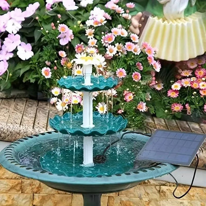 Solar Bird Bath Water Fountain With 3 Tier Design And Detachable Pump 6