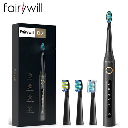 Electric Sonic Toothbrush Rechargeable Waterproof With Replacement Heads 7