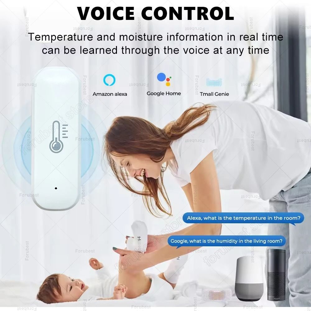 Smart Zigbee Temperature And Humidity Sensor Indoor Monitor 1