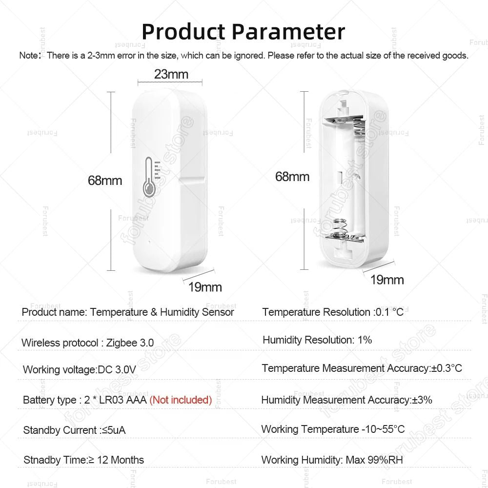 Smart Zigbee Temperature And Humidity Sensor Indoor Monitor 4