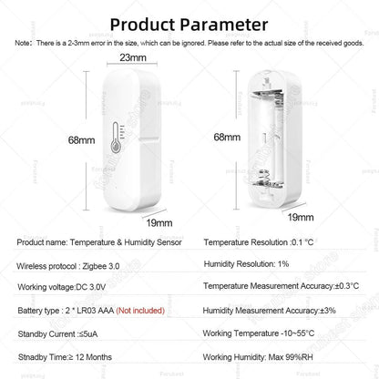 Smart Zigbee Temperature And Humidity Sensor Indoor Monitor 4
