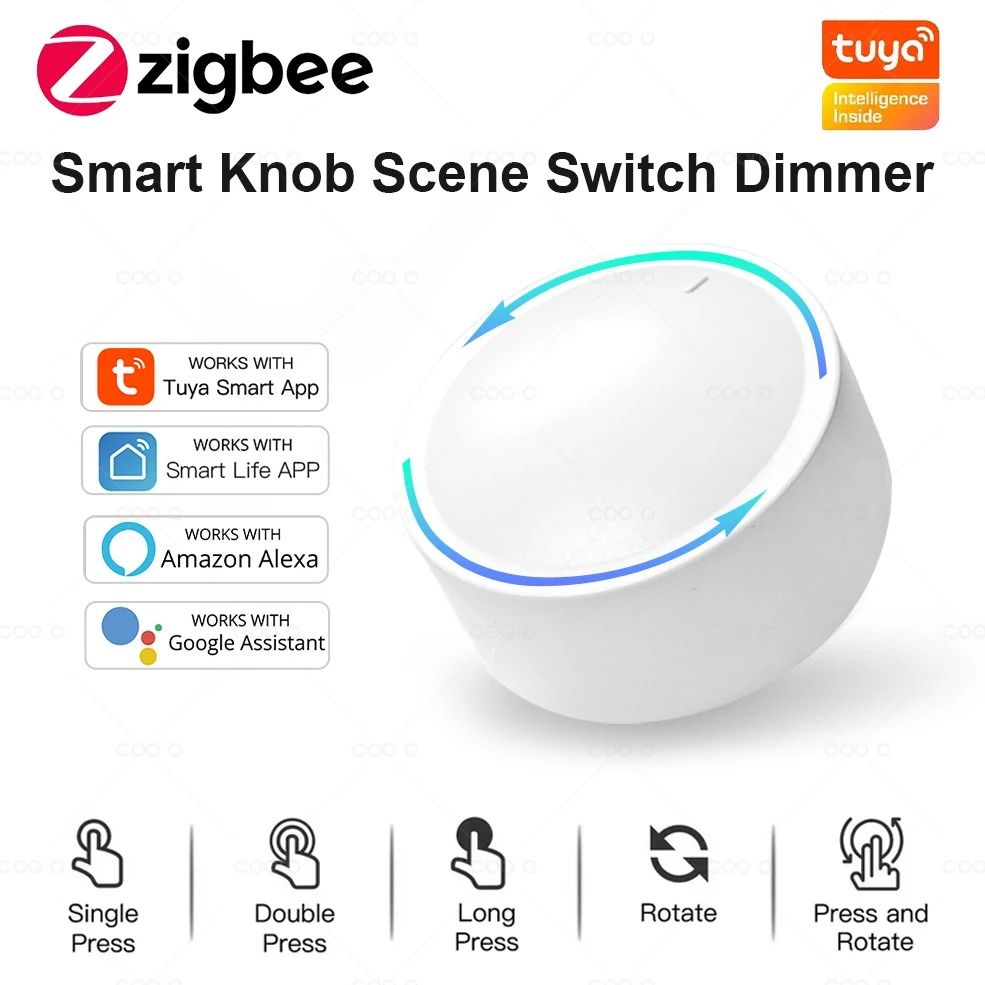 Smart Zigbee Knob Switch Wireless Scene Button and Dimmer