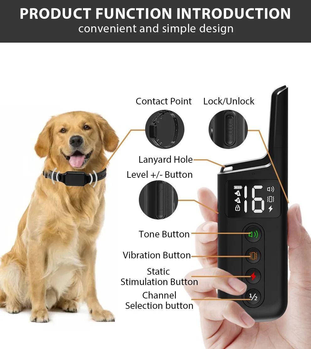 Dog Training Collar With Remote 1000ft Range And 3 Training Modes 3