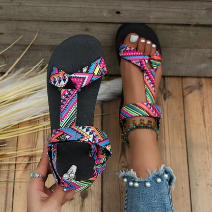 Womens Paisley Pattern Sandals  Adjustable Ankle Strap QuickDry Comfort For Summer  Beach Vacations 5