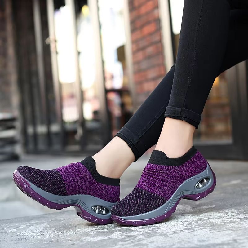 Womens Breathable Mesh Sneakers  Lightweight Walking  Gym Platform Shoes 4