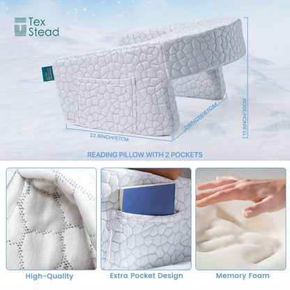 Extra Large Reading Pillow With Arm Rests  Memory Foam Bed Rest Pillow For Adults  Gamers 4