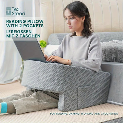 Extra Large Reading Pillow With Arm Rests  Memory Foam Bed Rest Pillow For Adults  Gamers 6