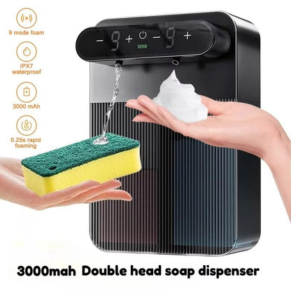 Smart Automatic Foam & Gel Soap Dispenser – 3000mAh Wall-Mounted Touchless Hand Washer with LED Display
