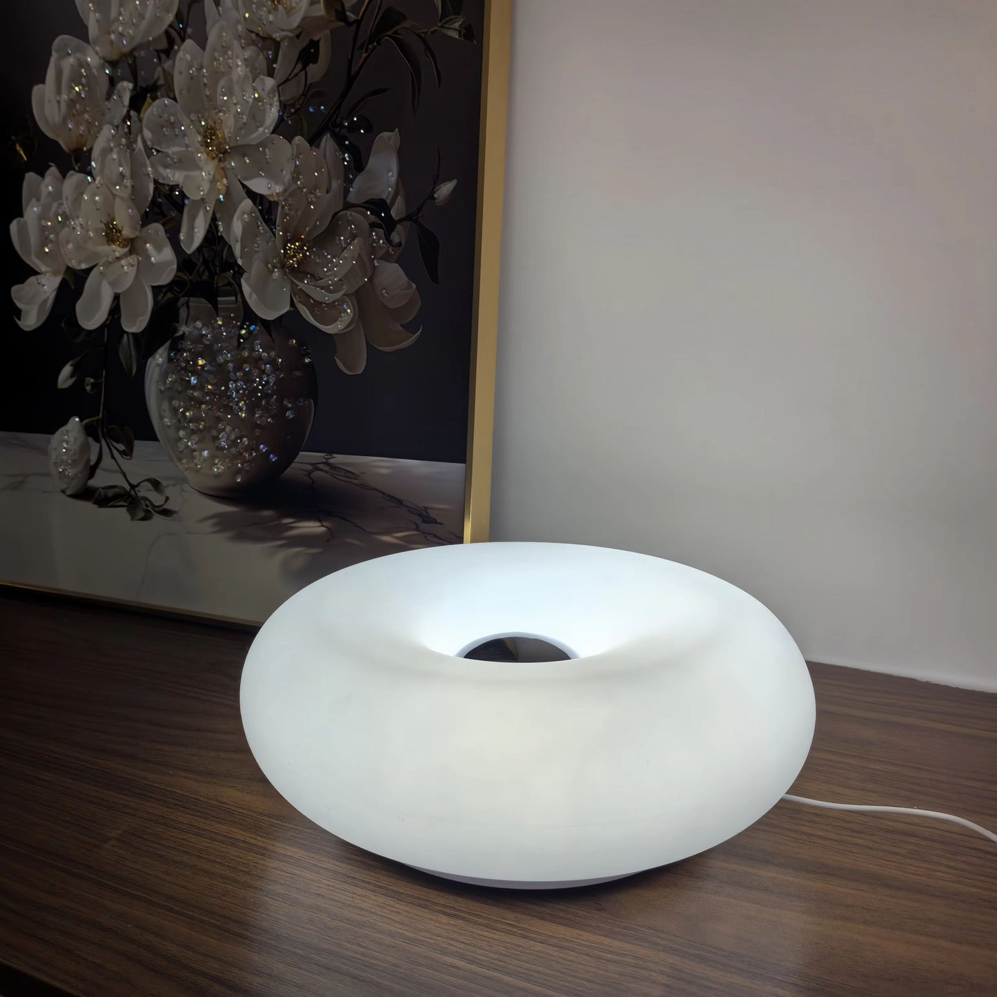 Modern Bauhaus Donut Table Lamp  USB Powered Ambient Light For Bedroom Living Room  Dining Spaces 1