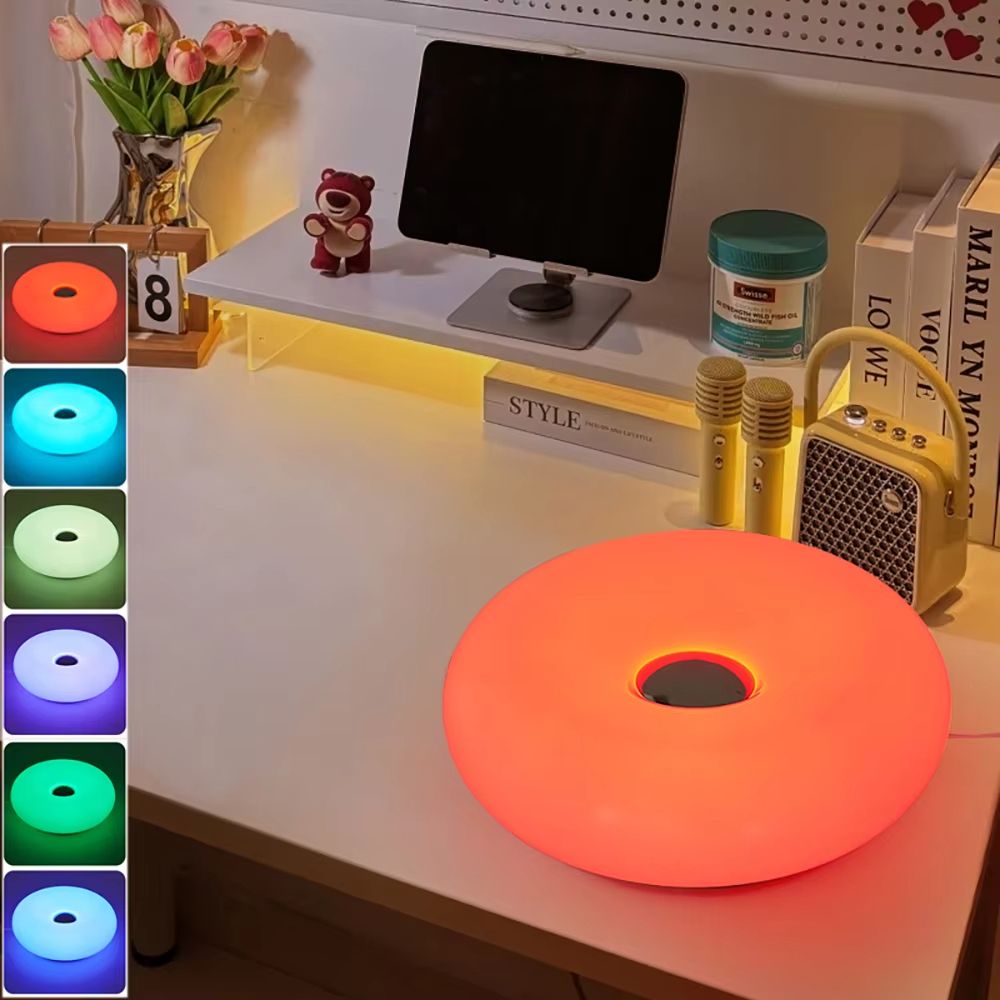 Modern Bauhaus Donut Table Lamp  USB Powered Ambient Light For Bedroom Living Room  Dining Spaces 2