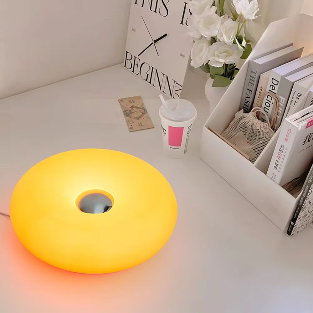 Modern Bauhaus Donut Table Lamp  USB Powered Ambient Light For Bedroom Living Room  Dining Spaces 3
