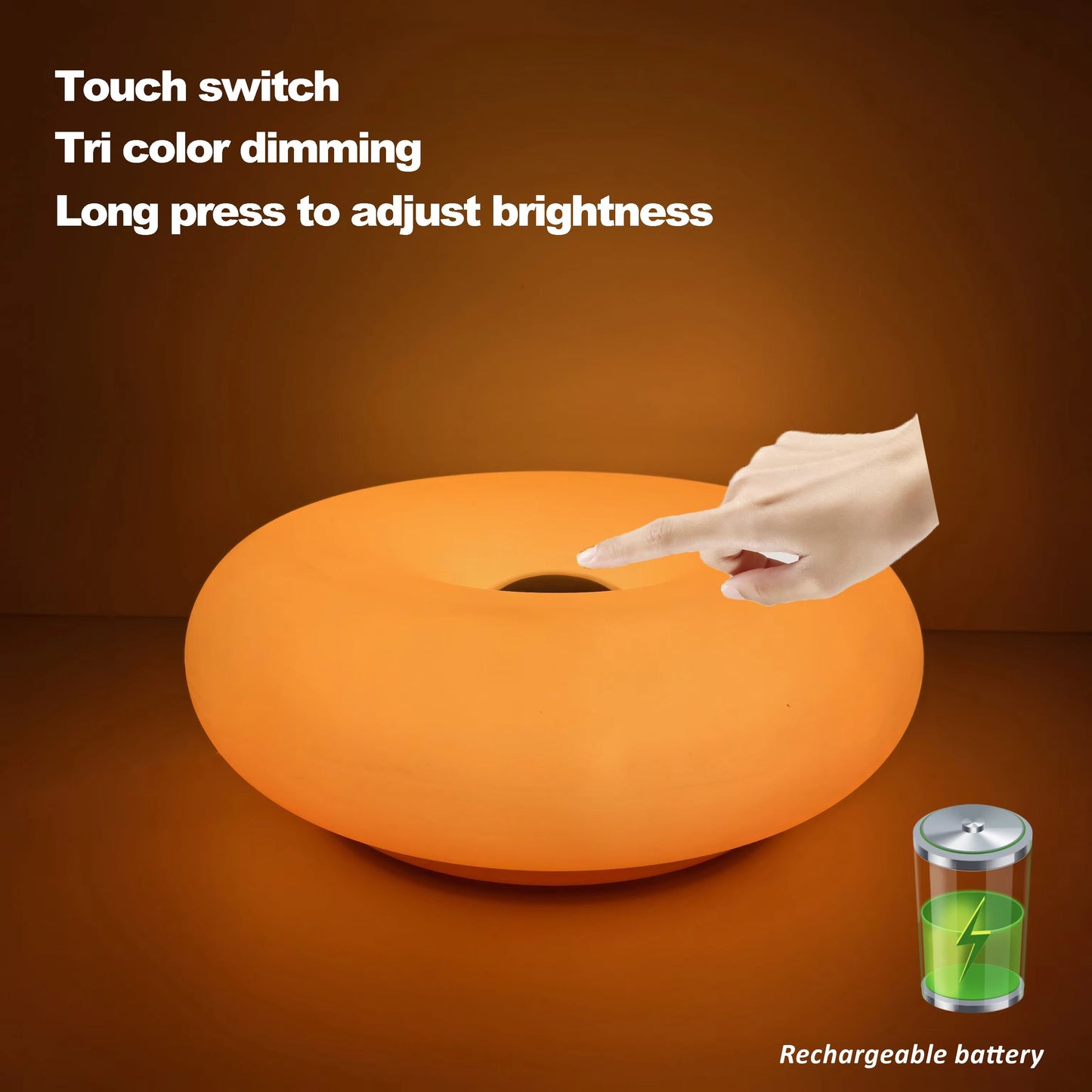 Modern Bauhaus Donut Table Lamp  USB Powered Ambient Light For Bedroom Living Room  Dining Spaces 12