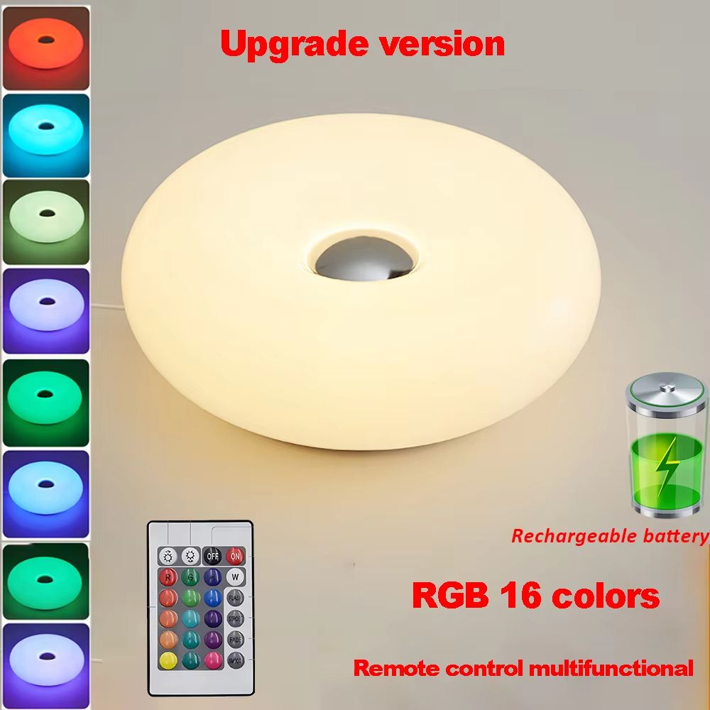 Modern Bauhaus Donut Table Lamp  USB Powered Ambient Light For Bedroom Living Room  Dining Spaces 13