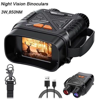 1080P Infrared Night Vision Binoculars with 10x Zoom and 800m Range – Large Screen Digital Goggles for Camping & Outdoor