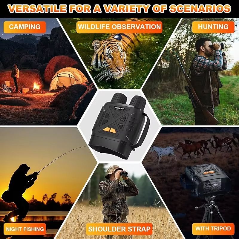 1080P Infrared Night Vision Binoculars With 10x Zoom And 800m Range  Large Screen Digital Goggles F 5