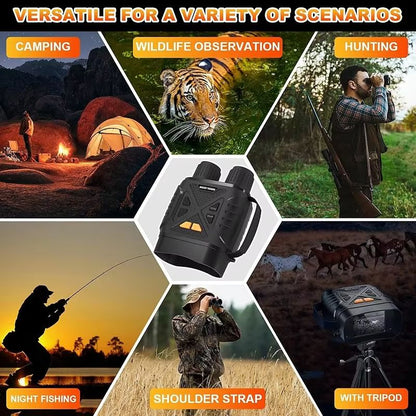 1080P Infrared Night Vision Binoculars With 10x Zoom And 800m Range  Large Screen Digital Goggles F 5