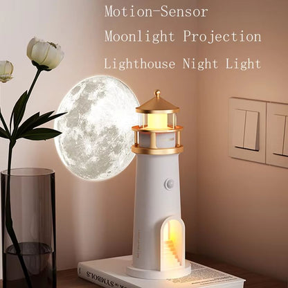 Moon Projection Lamp With Bluetooth Music  Remote Control  Lighthouse Night Light For Relaxing Ambi 3
