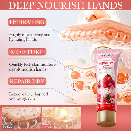 Strawberry Cake Nourishing Hand Cream Deep Hydration Moisturizing Beauty Skincare Hand Lotion For D 1