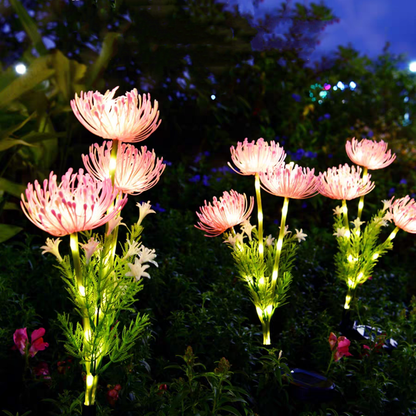Outdoor Waterproof Solar Powered Shore Flower Ground Plug-In Lamp, Beautiful Flower Decoration for Courtyard, Lawn
