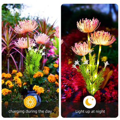 Outdoor Waterproof Solar Powered Shore Flower Ground Plug-In Lamp, Beautiful Flower Decoration for Courtyard, Lawn