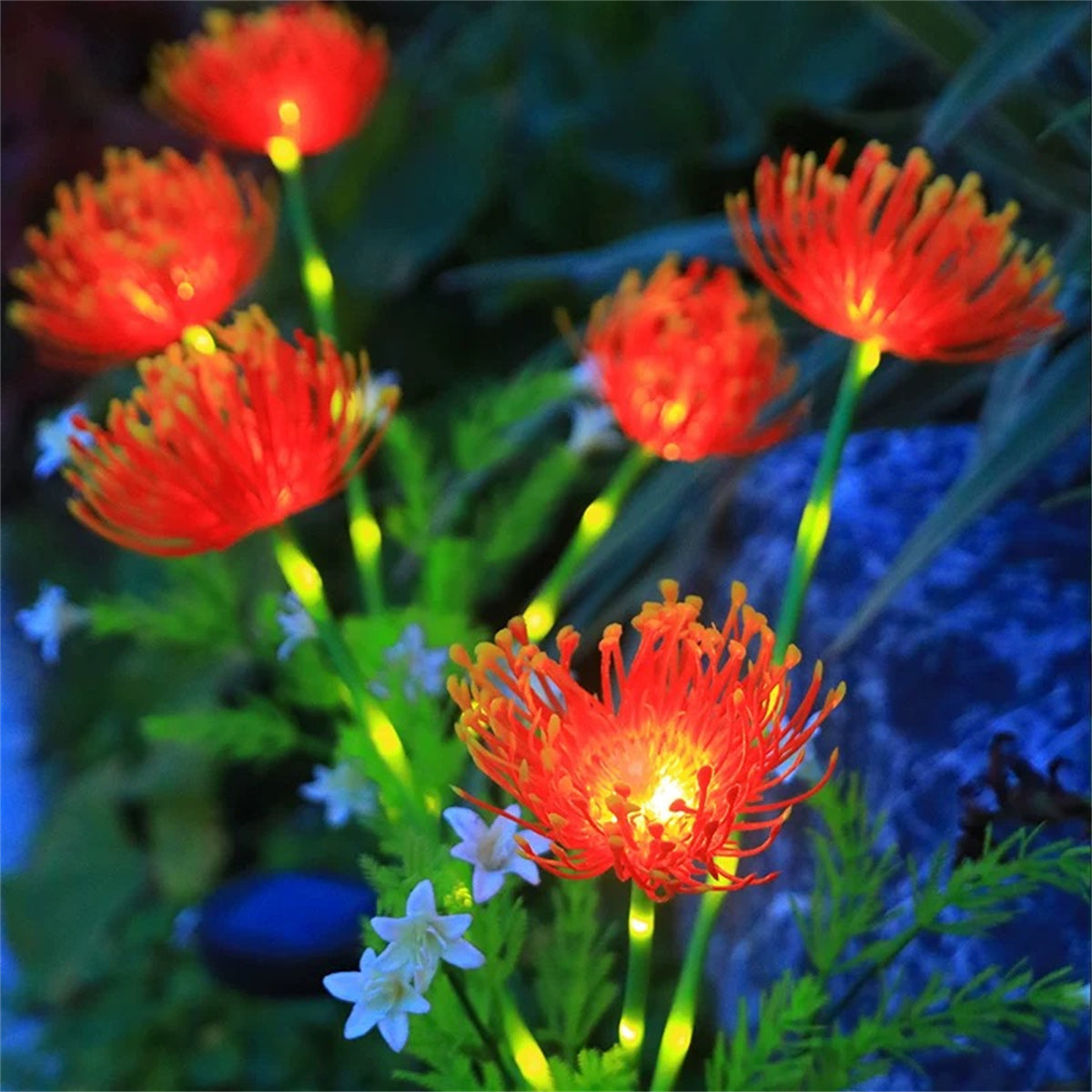 Outdoor Waterproof Solar Powered Shore Flower Ground Plug-In Lamp, Beautiful Flower Decoration for Courtyard, Lawn