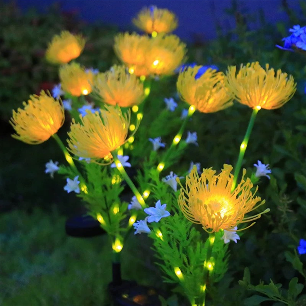 Outdoor Waterproof Solar Powered Shore Flower Ground Plug-In Lamp, Beautiful Flower Decoration for Courtyard, Lawn
