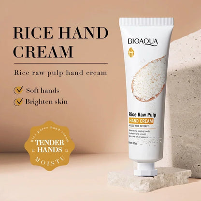 Rice Hand Cream Volumizing, Rejuvenating Nourishing Moisturizing, Refreshing Non-Greasy Hand Care Cream
